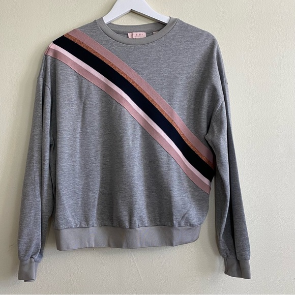 Ted Baker women’s London Heysin Striped Sweatshirt size‎ 2 - Picture 2 of 13